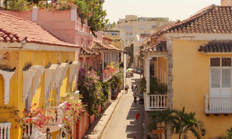 photo of yellow buildings